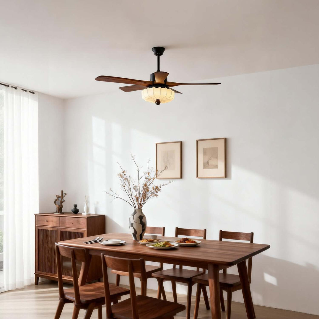 Jevaric Ceiling Fan Light B – Modern French Wood Fan Light