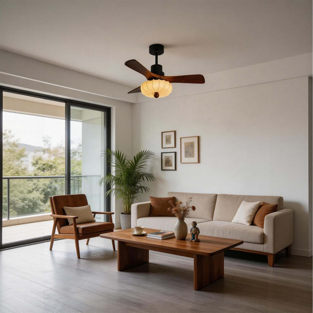 Jevaric Ceiling Fan Light C | Modern French Fabric Fanlight