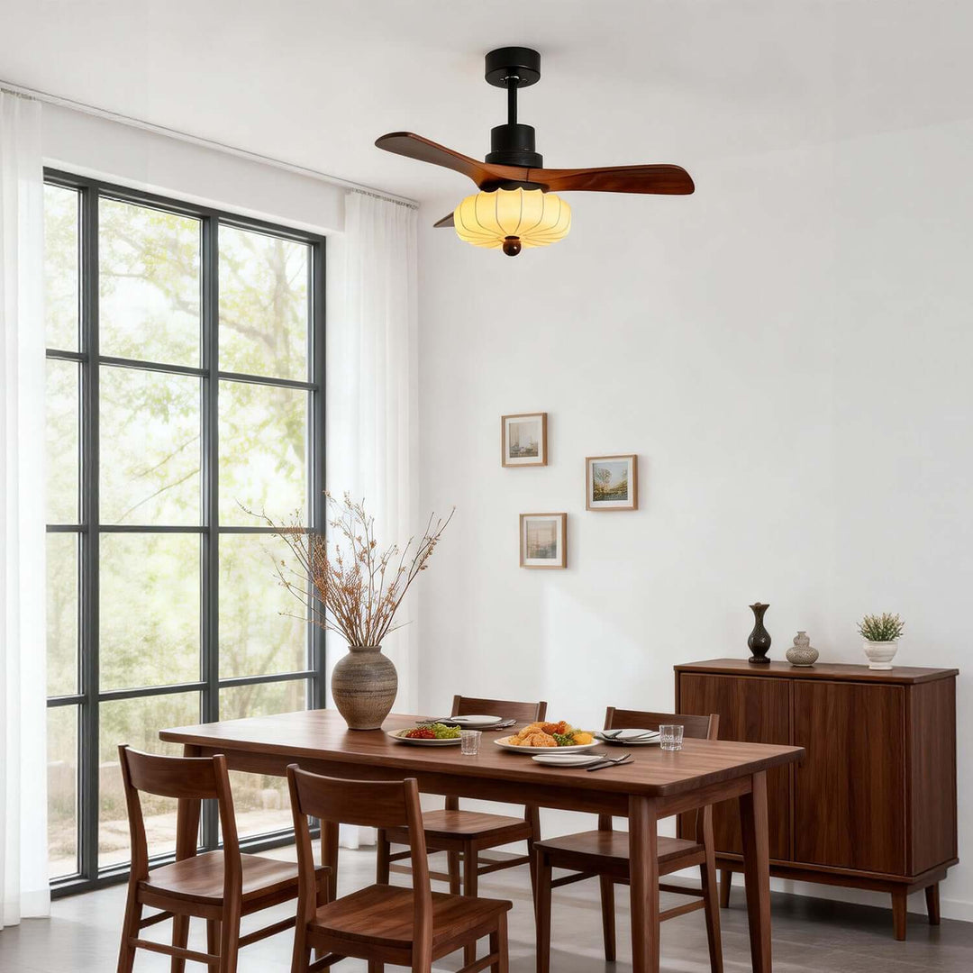 Jevaric Ceiling Fan Light C | Modern French Fabric Fanlight