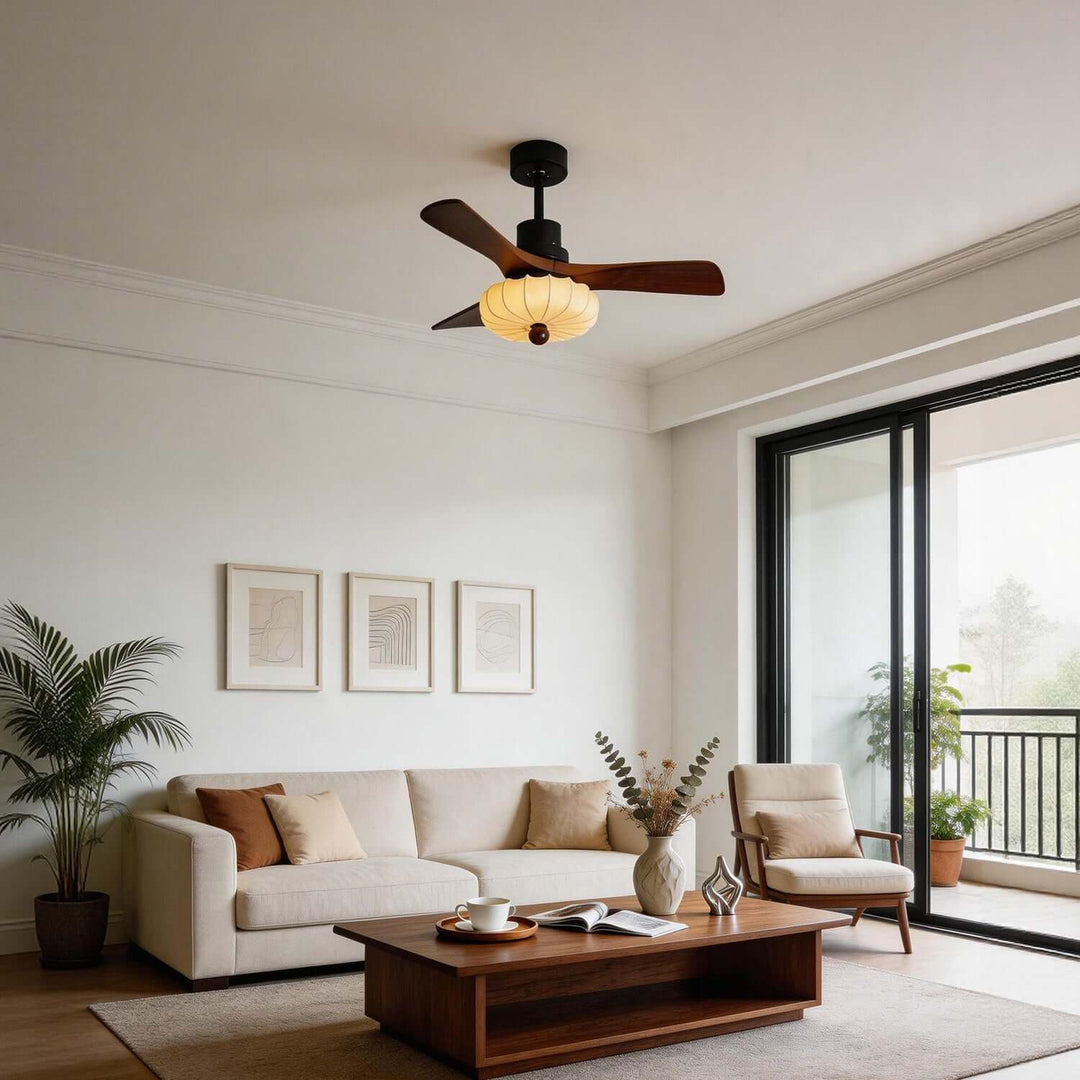 Jevaric Ceiling Fan Light C | Modern French Fabric Fanlight