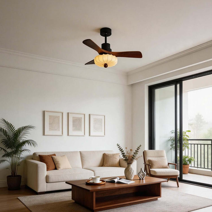 Jevaric Ceiling Fan Light C | Modern French Fabric Fanlight