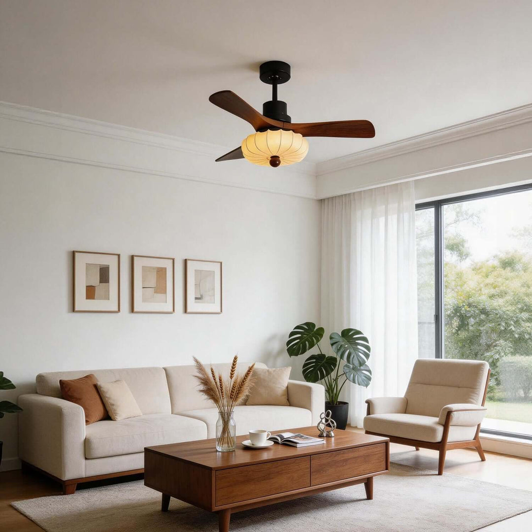Jevaric Ceiling Fan Light C | Modern French Fabric Fanlight