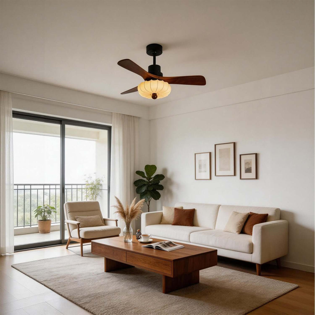 Jevaric Ceiling Fan Light C | Modern French Fabric Fanlight