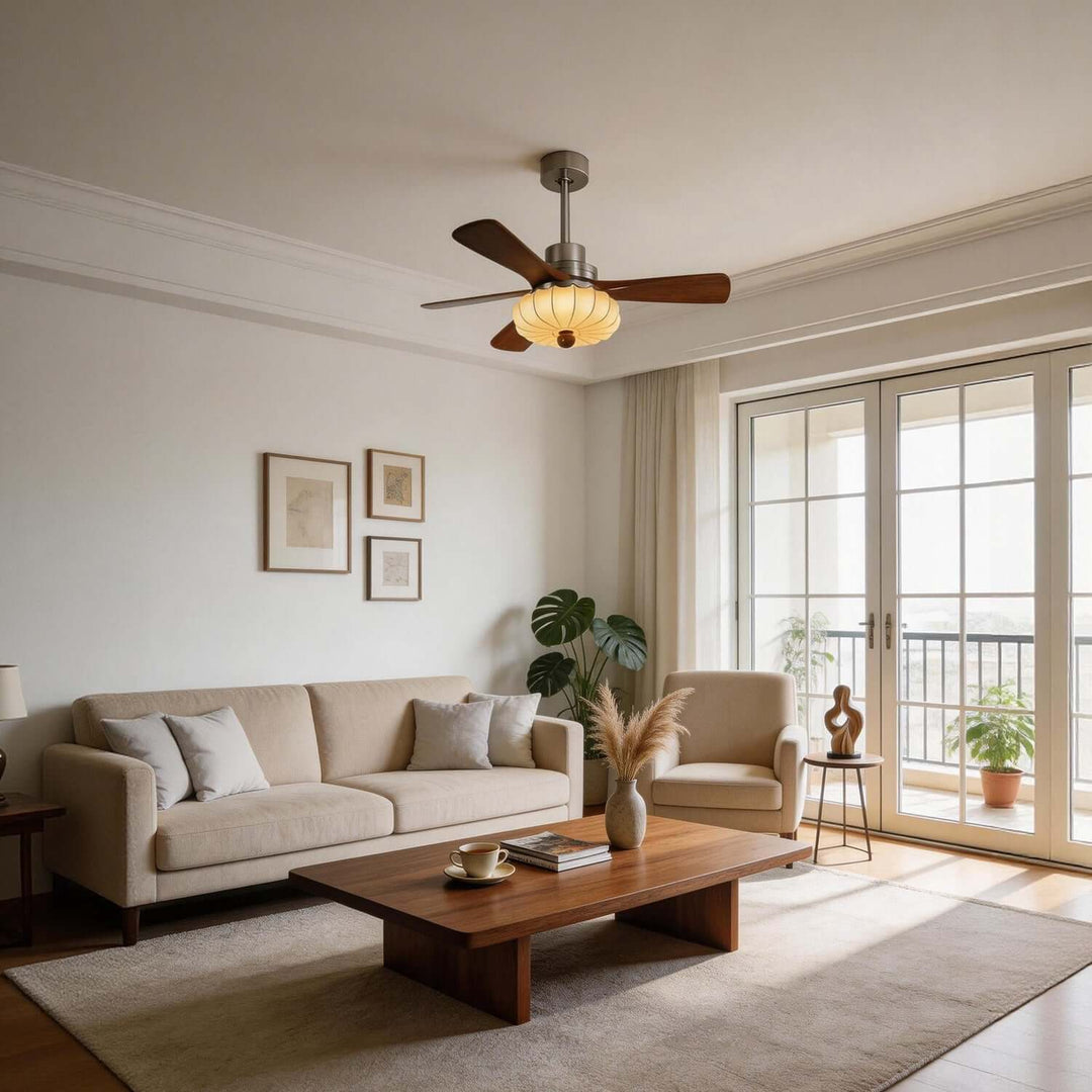 Jevaric Ceiling Fan Light C | Modern French Fabric Fanlight
