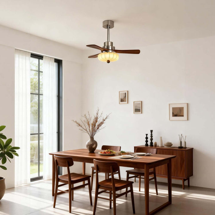 Jevaric Ceiling Fan Light C | Modern French Fabric Fanlight