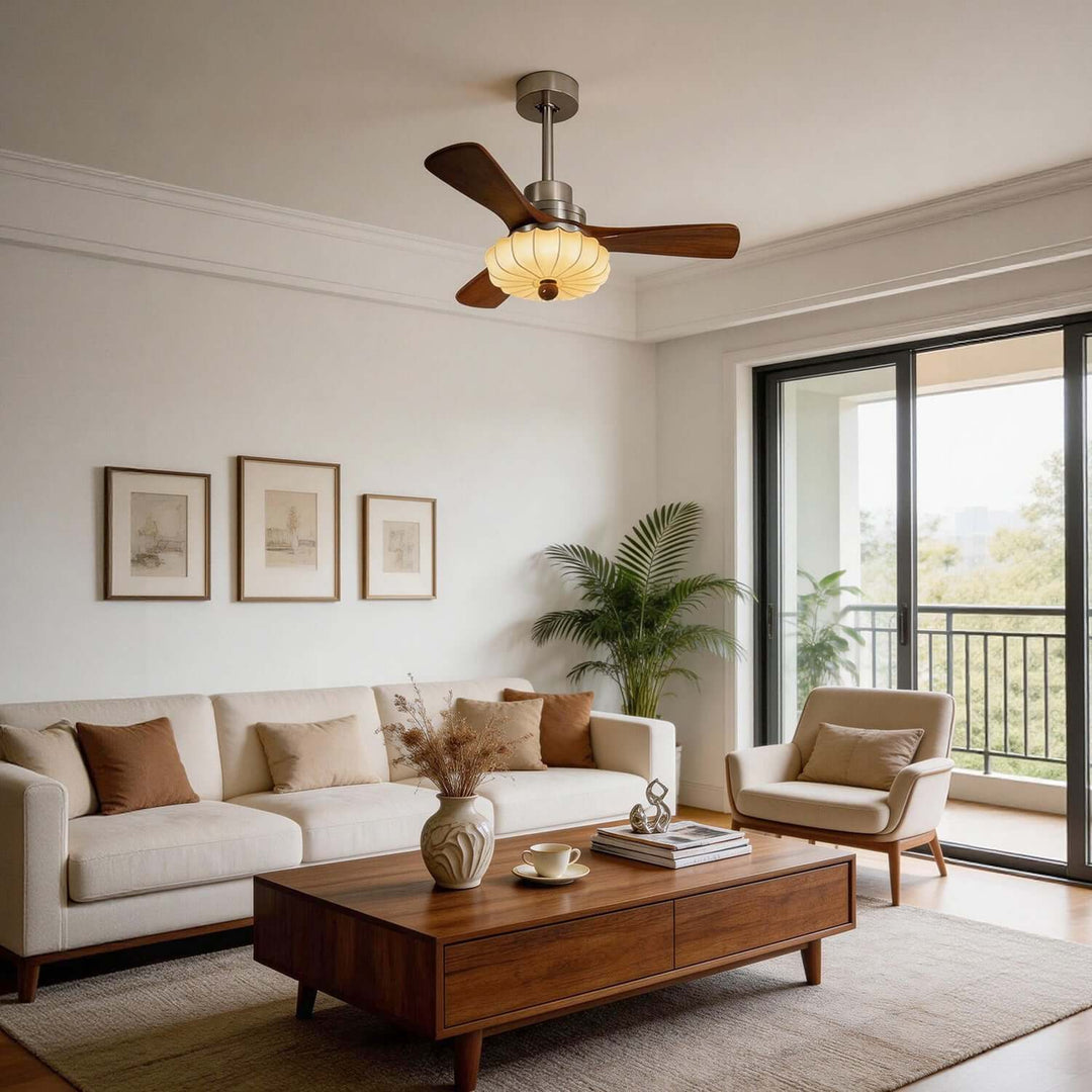 Jevaric Ceiling Fan Light C | Modern French Fabric Fanlight