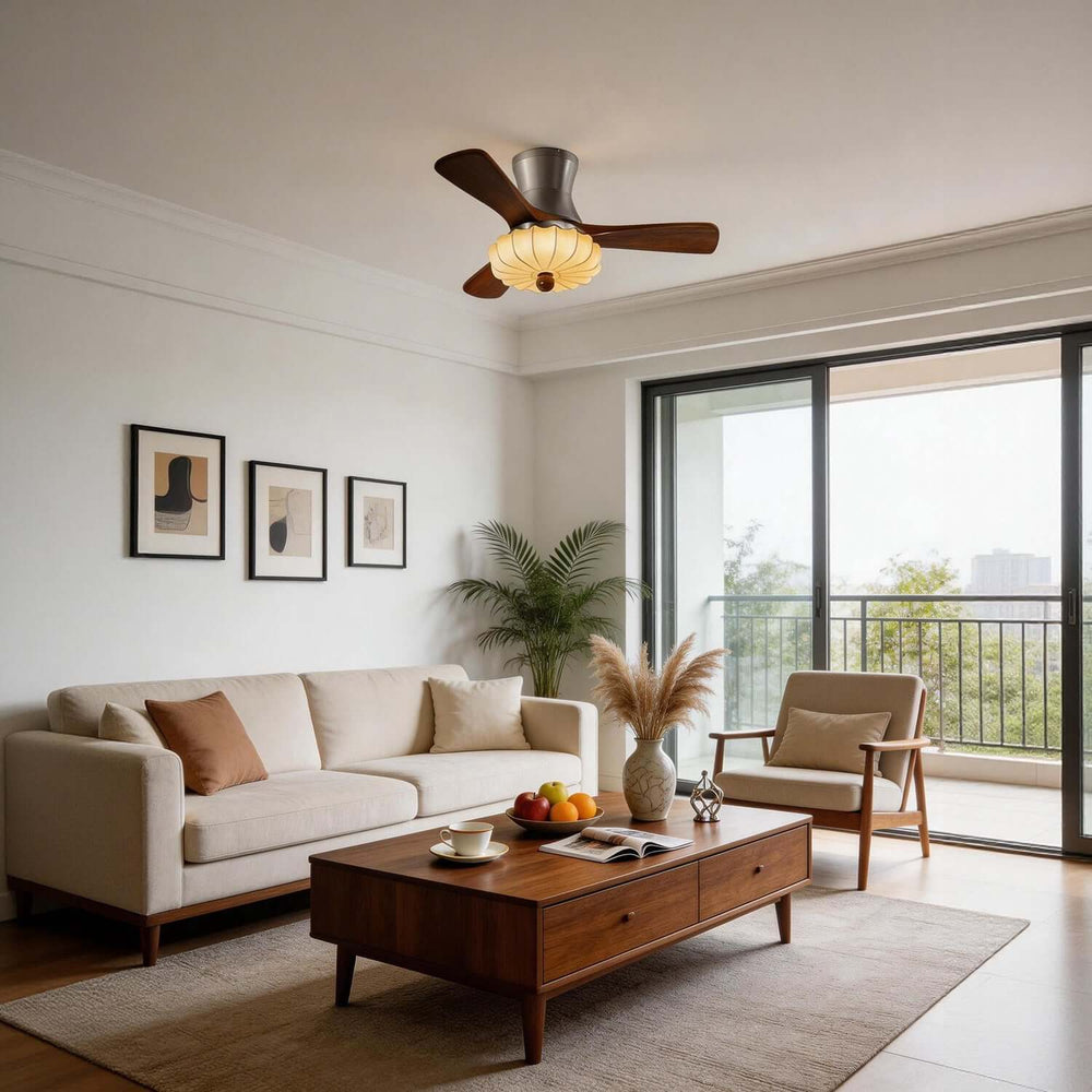 Jevaric Ceiling Fan Light D | Modern French Fabric Fan