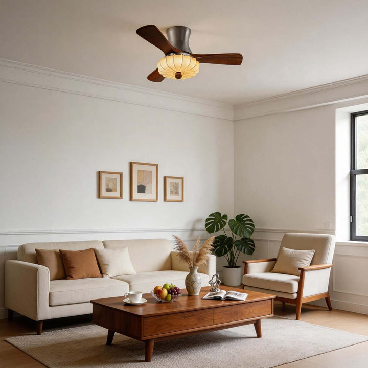 Jevaric Ceiling Fan Light D | Modern French Fabric Fan