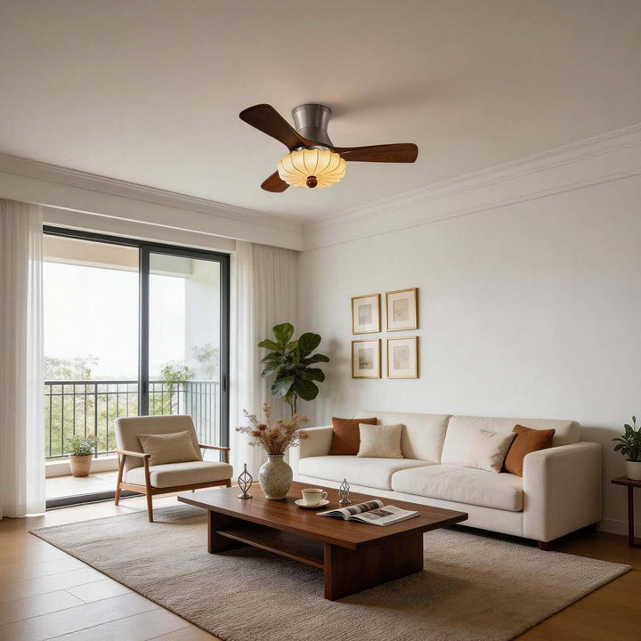 Jevaric Ceiling Fan Light D | Modern French Fabric Fan
