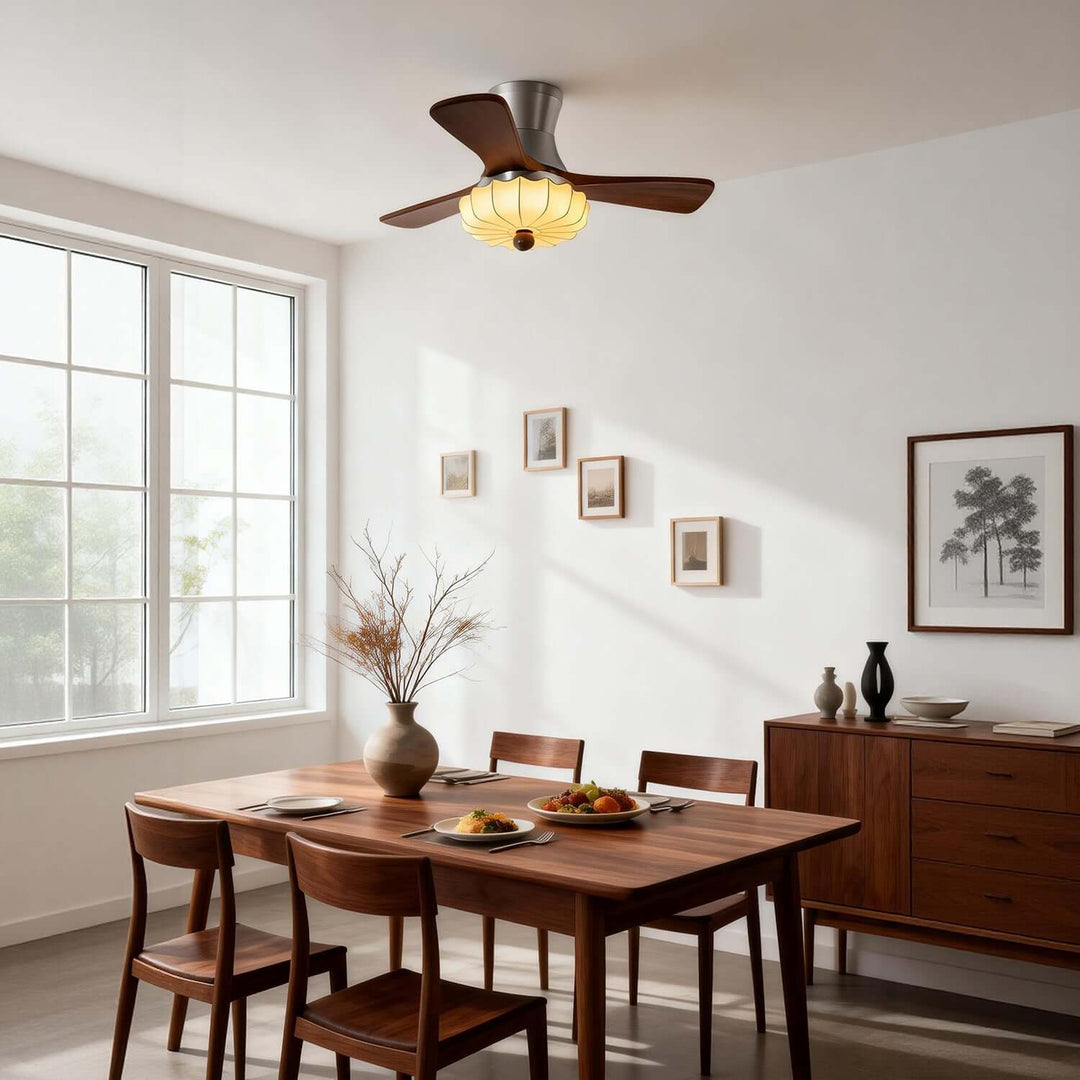 Jevaric Ceiling Fan Light D | Modern French Fabric Fan