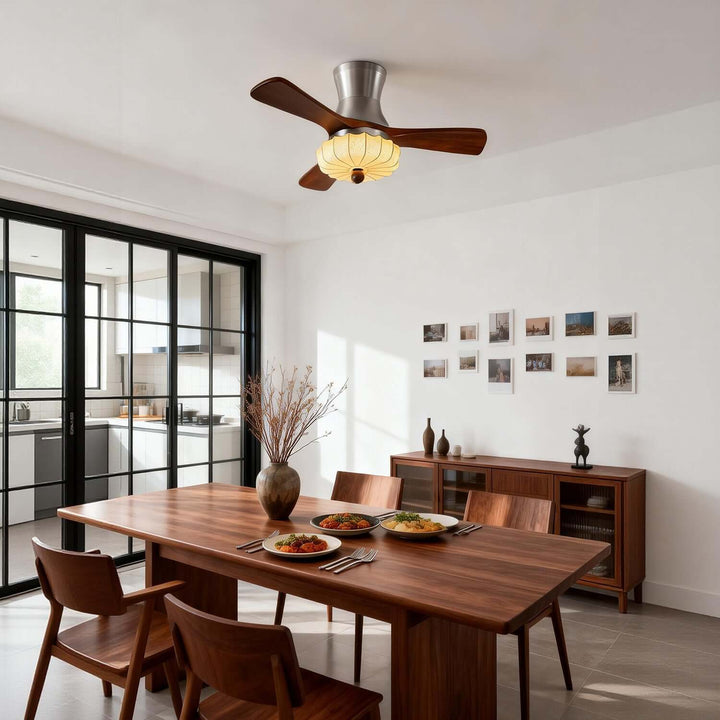 Jevaric Ceiling Fan Light D | Modern French Fabric Fan