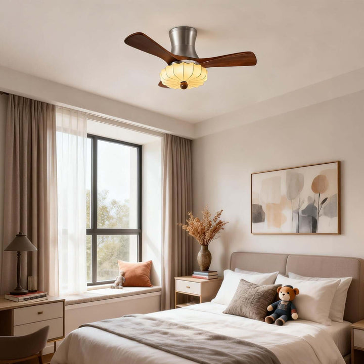Jevaric Ceiling Fan Light D | Modern French Fabric Fan