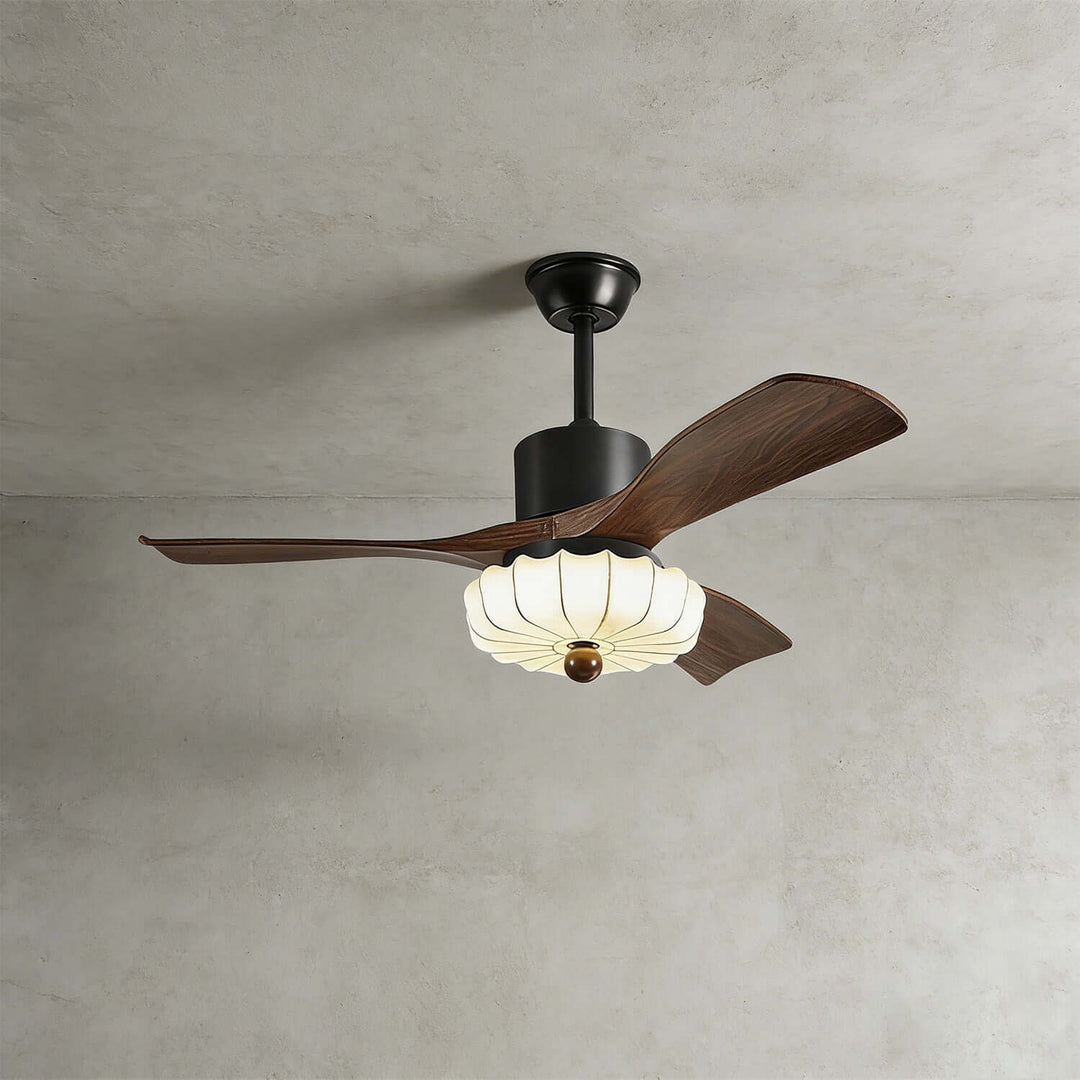Jevaric Ceiling Fan Light E | French Style Fabric Fan Light