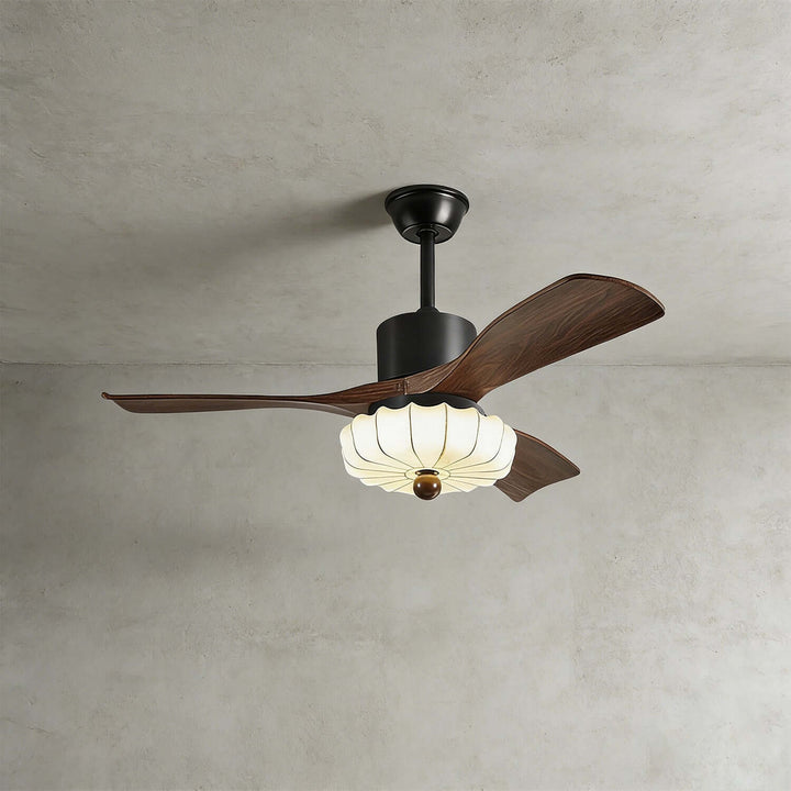 Jevaric Ceiling Fan Light E | French Style Fabric Fan Light