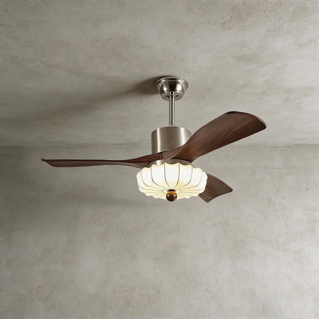 Jevaric Ceiling Fan Light E | French Style Fabric Fan Light