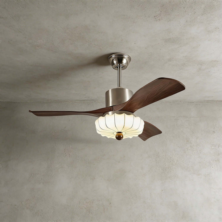 Jevaric Ceiling Fan Light E | French Style Fabric Fan Light