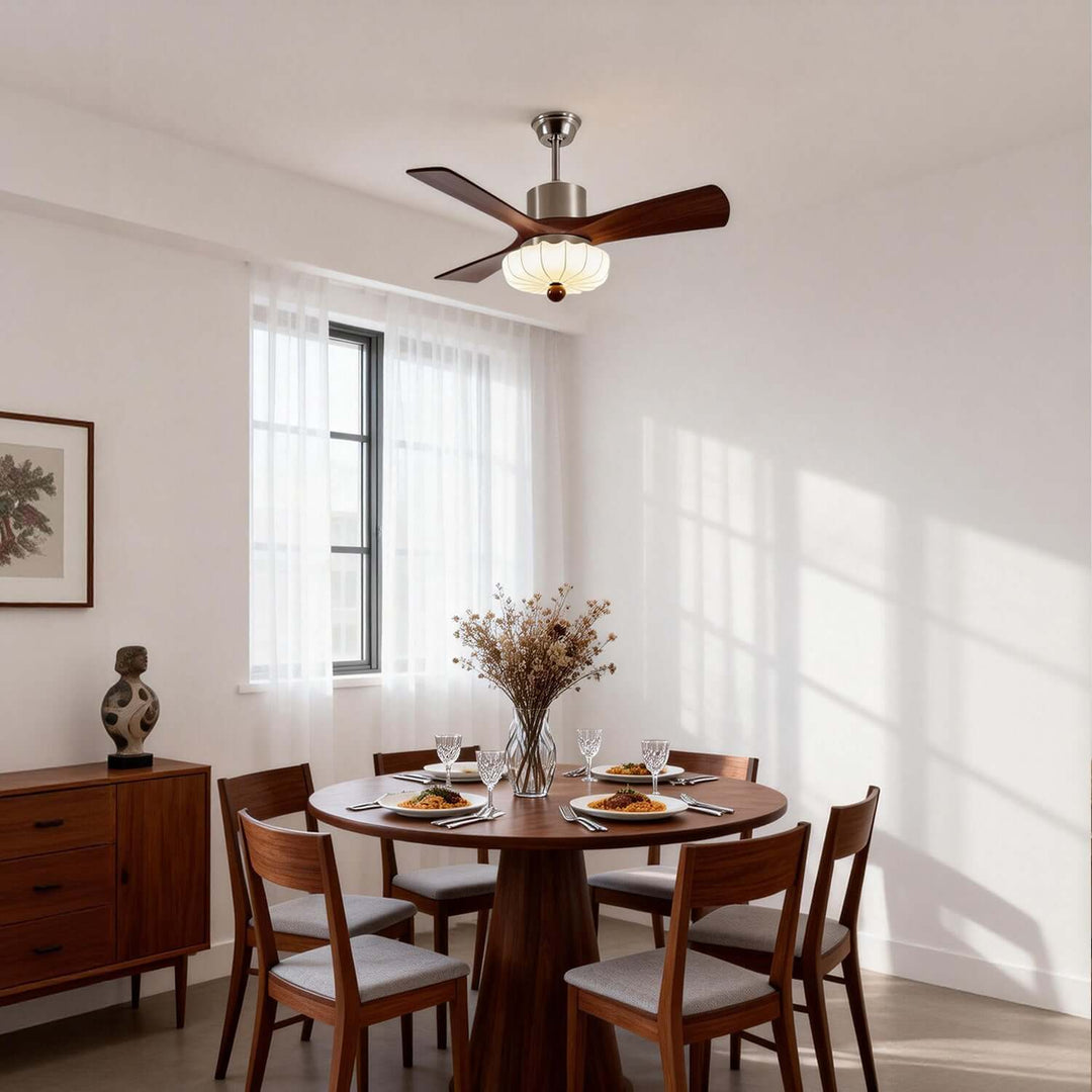 Jevaric Ceiling Fan Light E | French Style Fabric Fan Light
