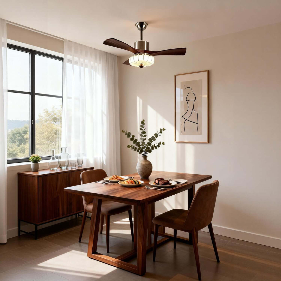 Jevaric Ceiling Fan Light E | French Style Fabric Fan Light