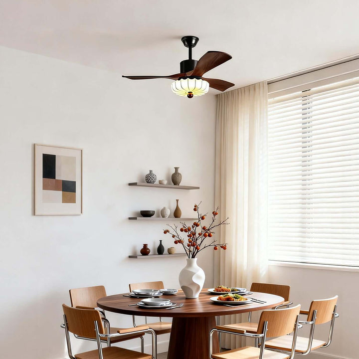 Jevaric Ceiling Fan Light E | French Style Fabric Fan Light