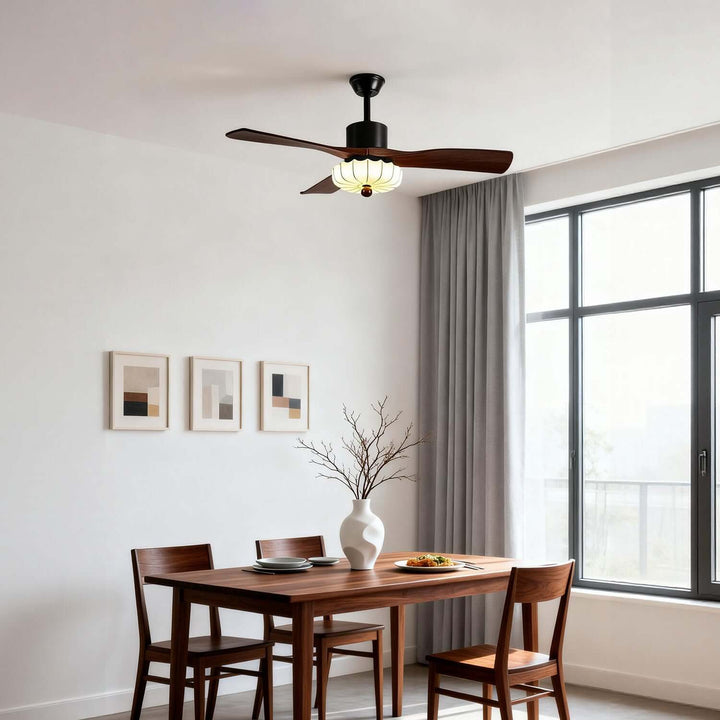 Jevaric Ceiling Fan Light E | French Style Fabric Fan Light