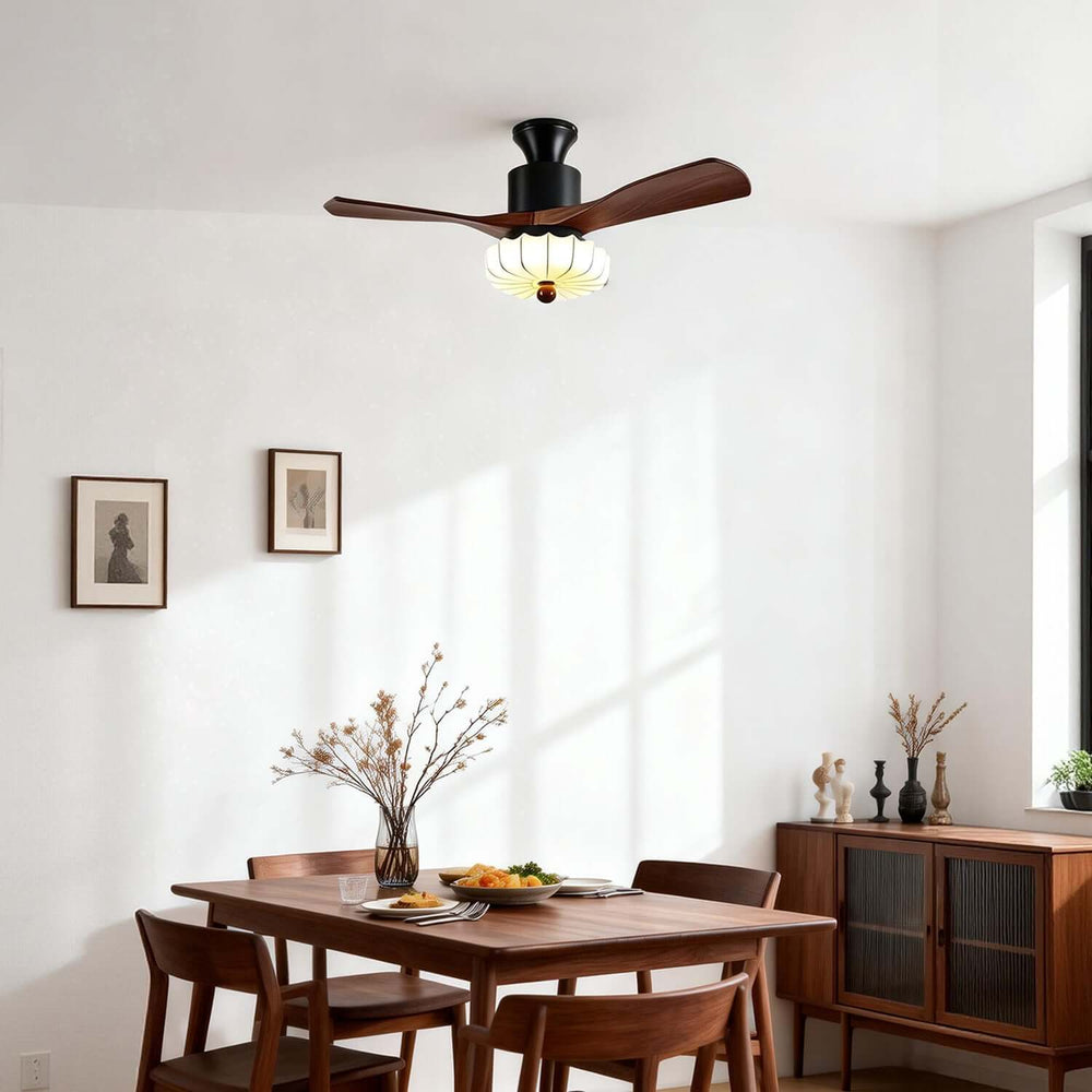 Jevaric Ceiling Fan Light F | French Fabric Dining Light