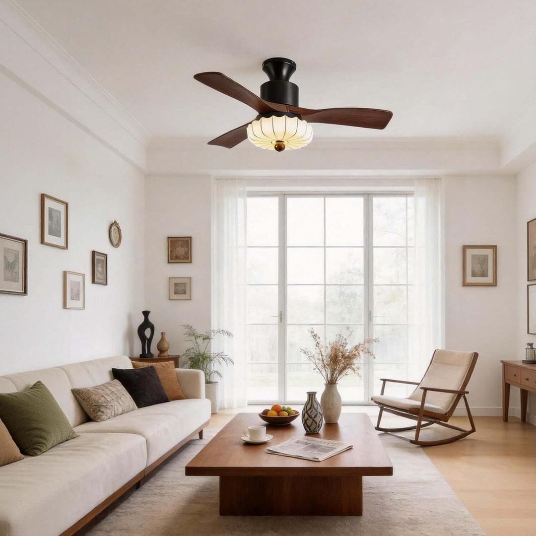 Jevaric Ceiling Fan Light F | French Fabric Dining Light