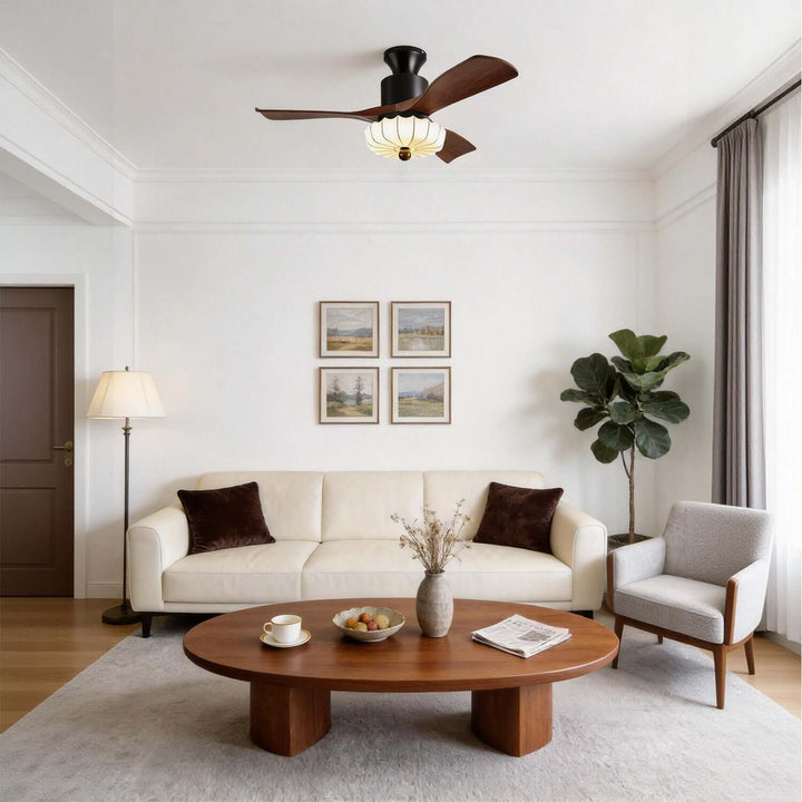 Jevaric Ceiling Fan Light F | French Fabric Dining Light