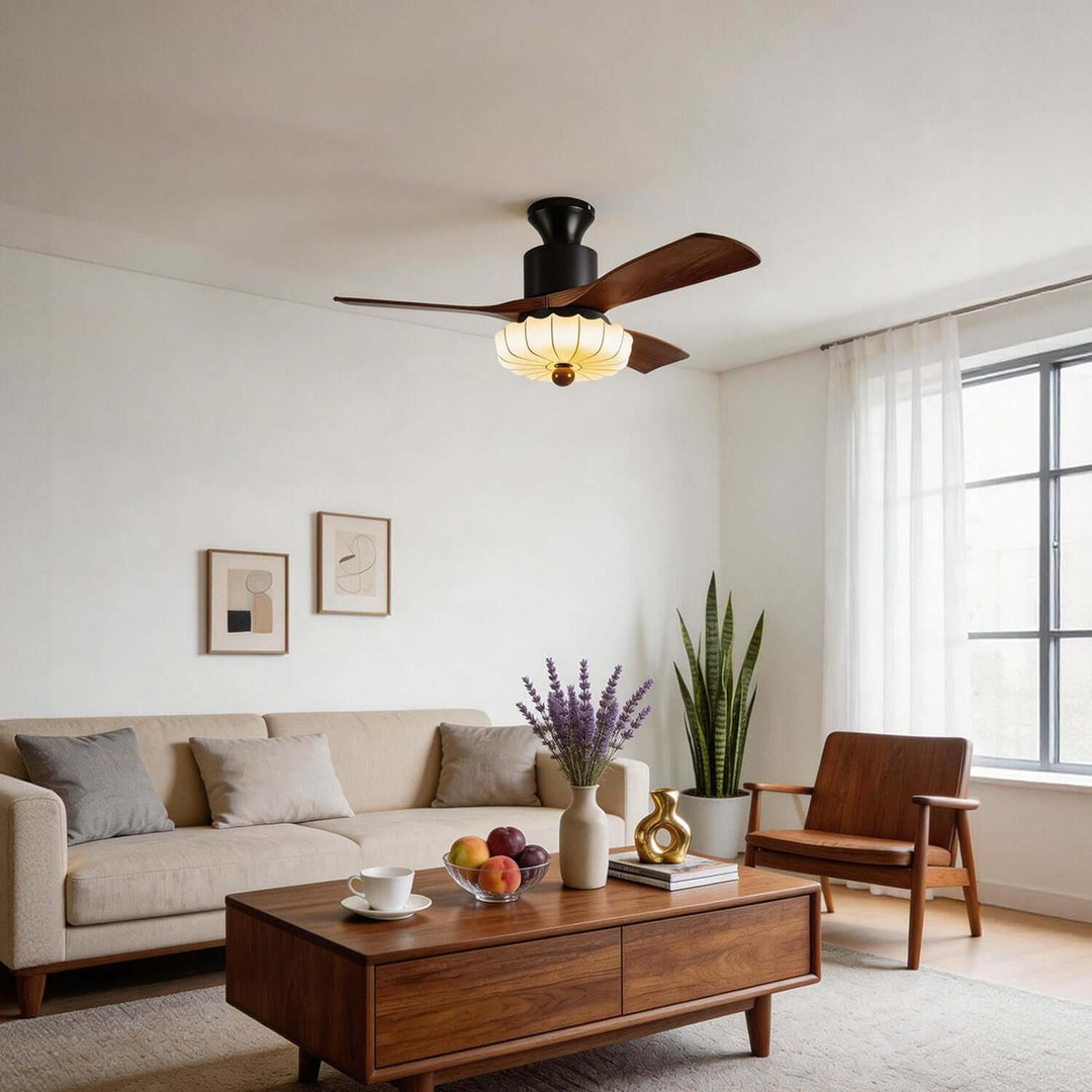 Jevaric Ceiling Fan Light F | French Fabric Dining Light