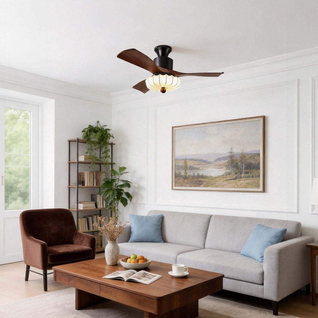 Jevaric Ceiling Fan Light F | French Fabric Dining Light