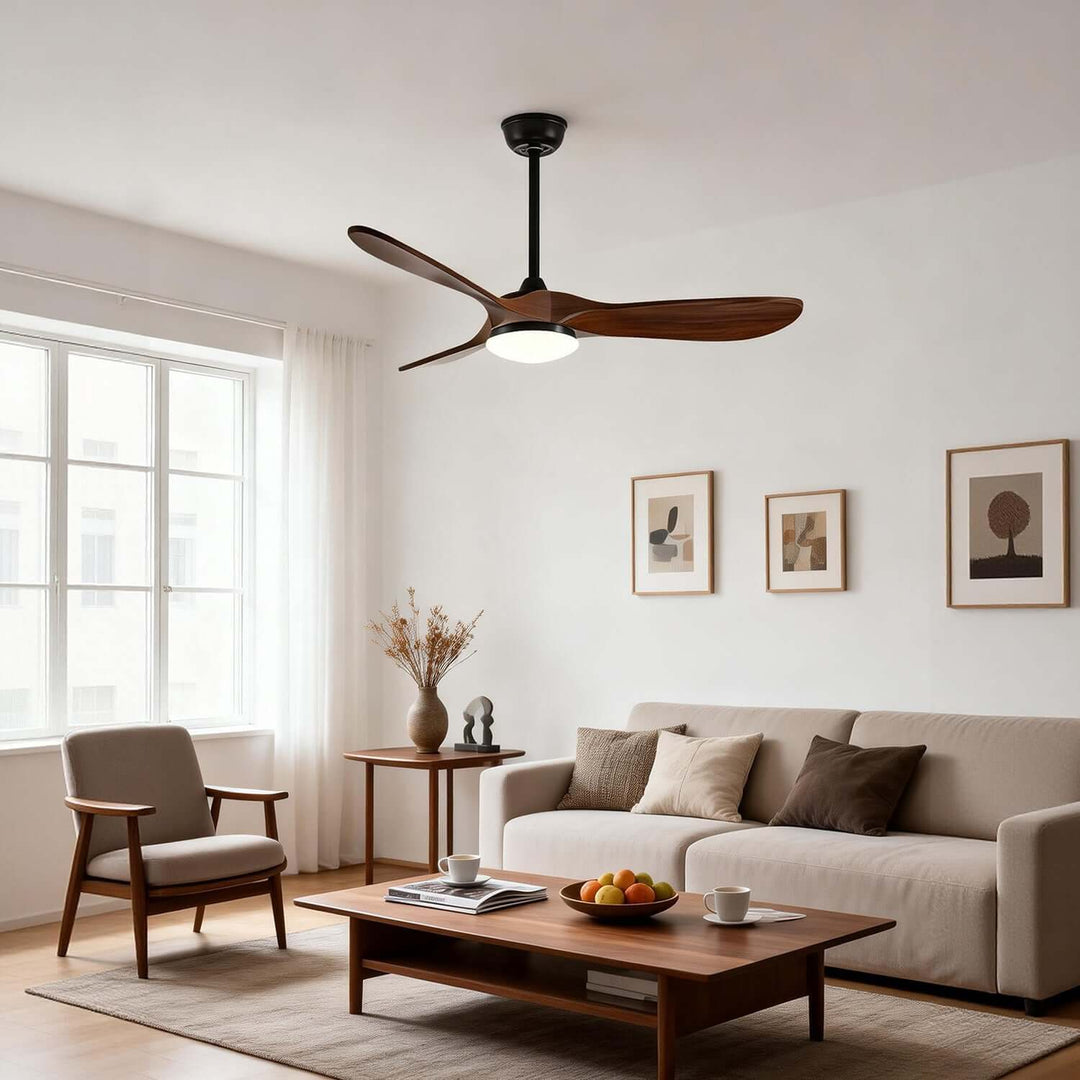 Jevrax Ceiling Fan Light - Modern French Wood Dining Light
