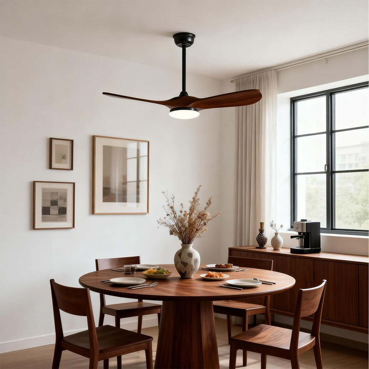 Jevrax Ceiling Fan Light - Modern French Wood Dining Light