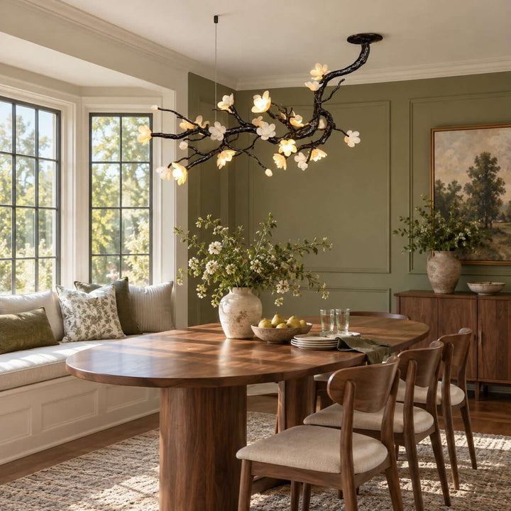 Jorvelle Linear Chandelier Black Ceramic for Dining Room Spaces