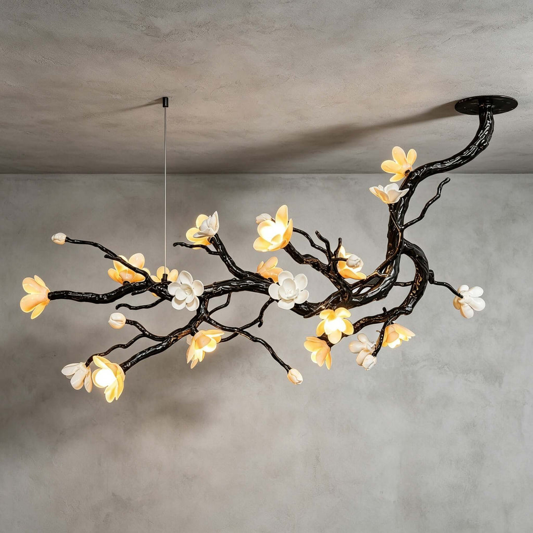Jorvelle Linear Chandelier Black Ceramic for Dining Room Spaces
