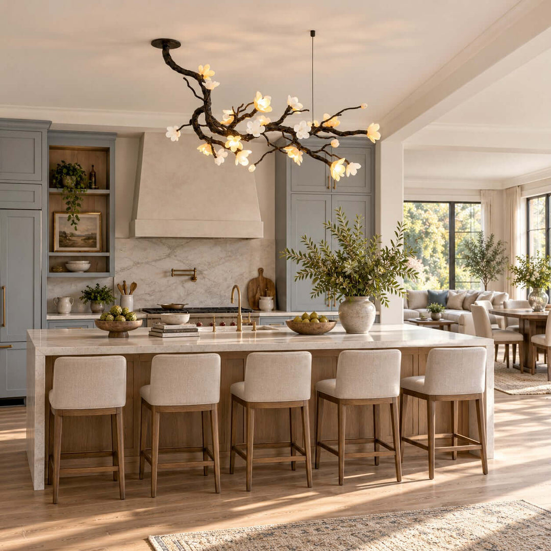 Jorvelle Linear Chandelier Black Ceramic for Dining Room Spaces