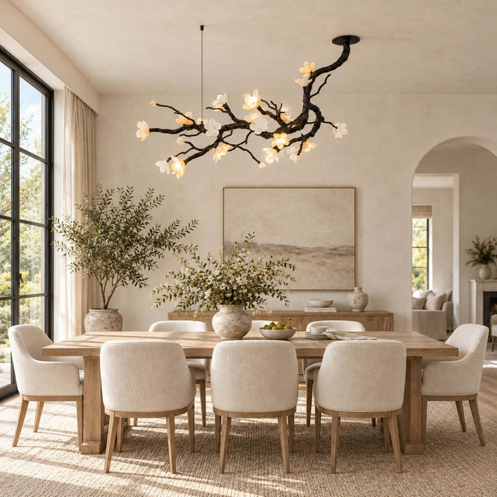 Jorvelle Linear Chandelier Black Ceramic for Dining Room Spaces