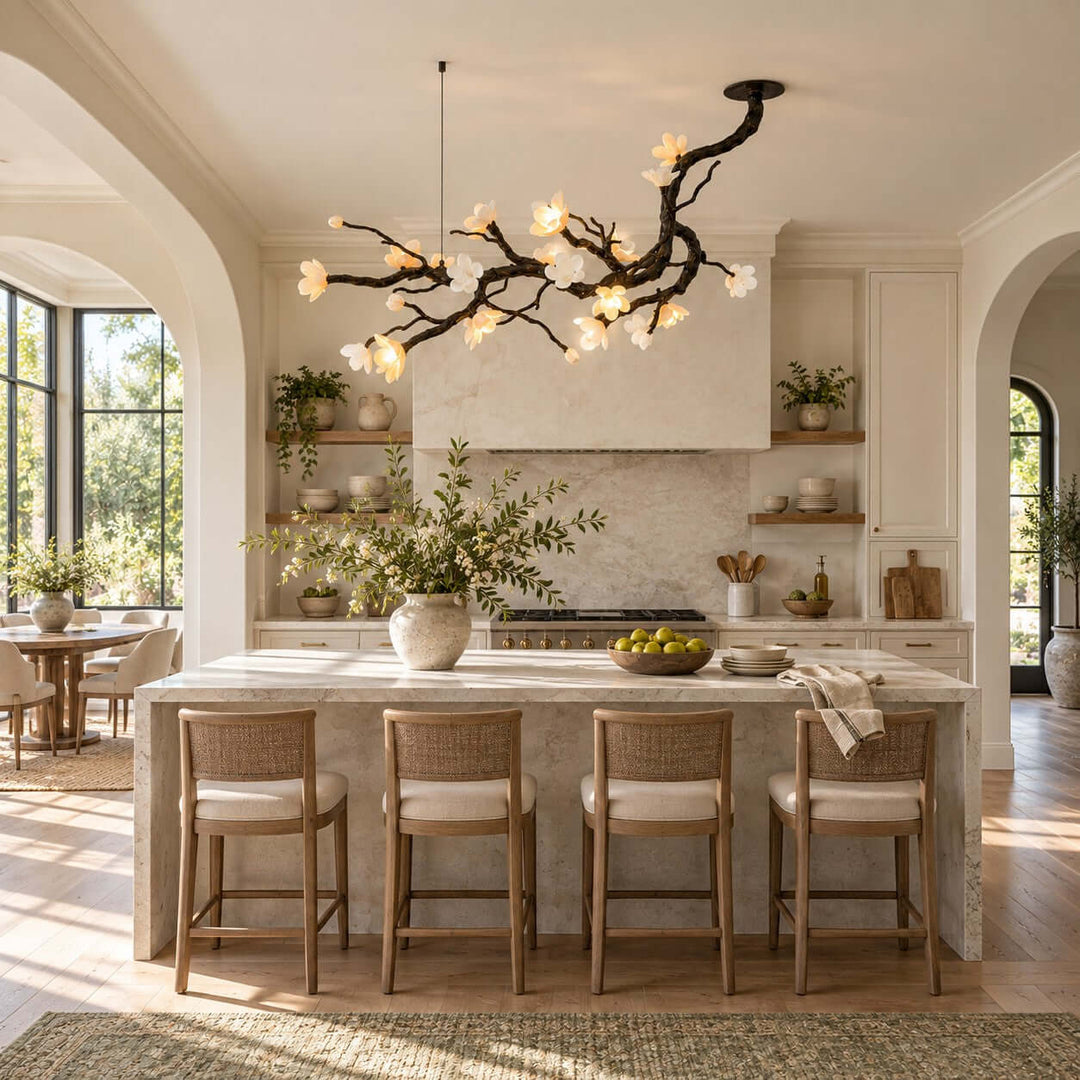 Jorvelle Linear Chandelier Black Ceramic for Dining Room Spaces