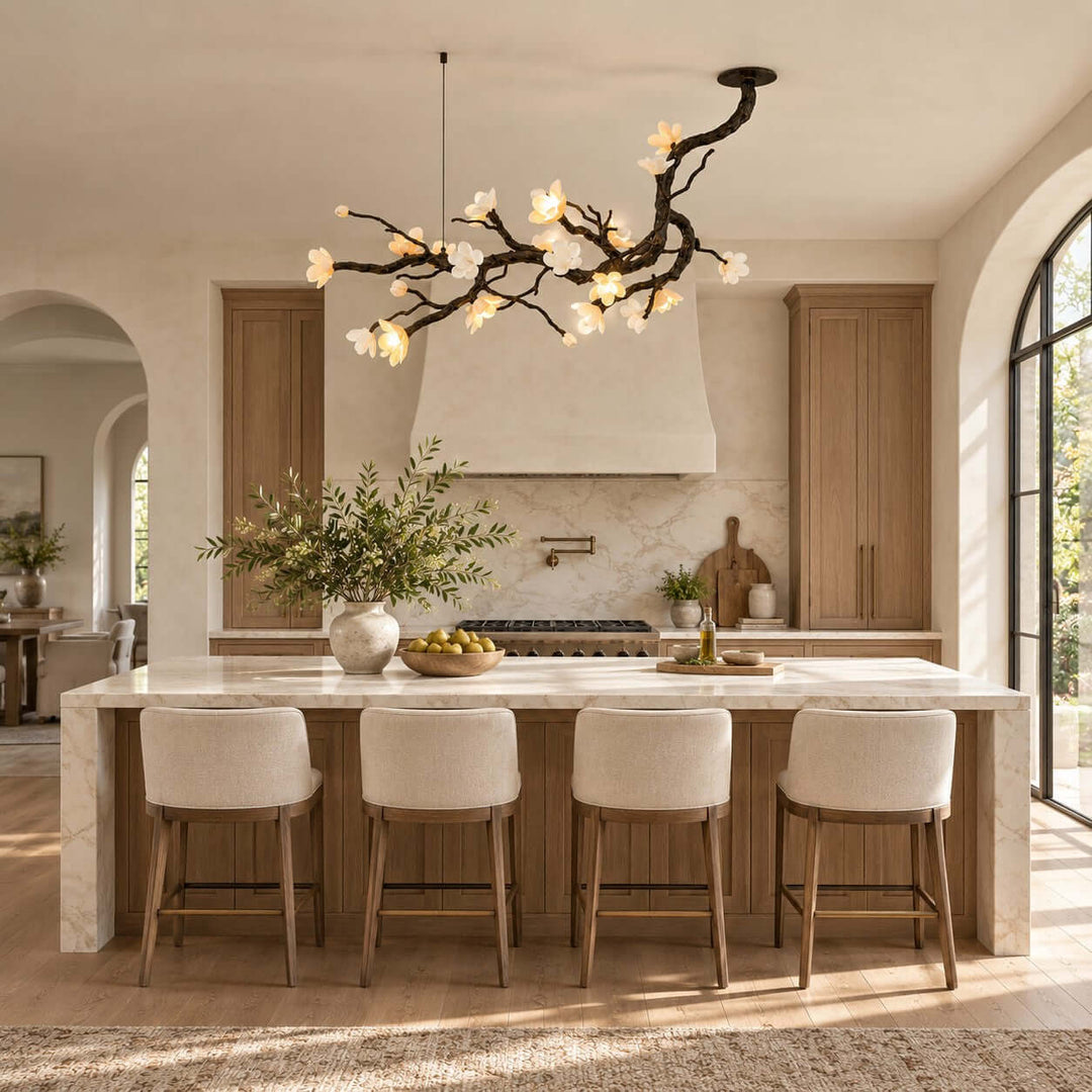 Jorvelle Linear Chandelier Black Ceramic for Dining Room Spaces