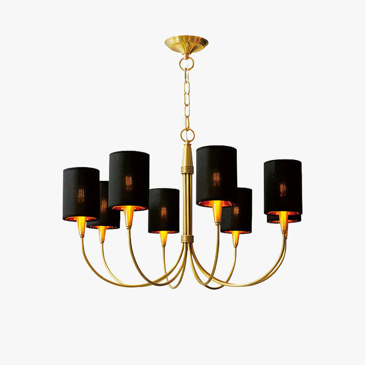 Jovarna Chandelier – Medieval Vintage Brass Fabric Chandelier
