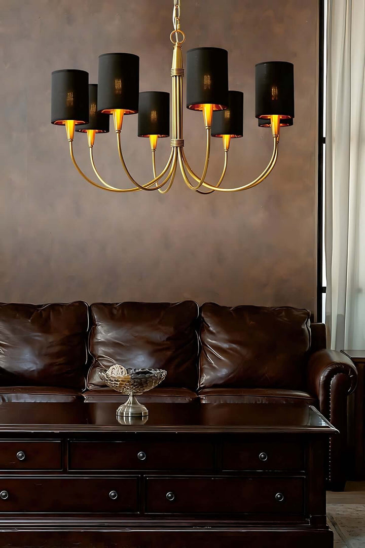 Jovarna Chandelier – Medieval Vintage Brass Fabric Chandelier