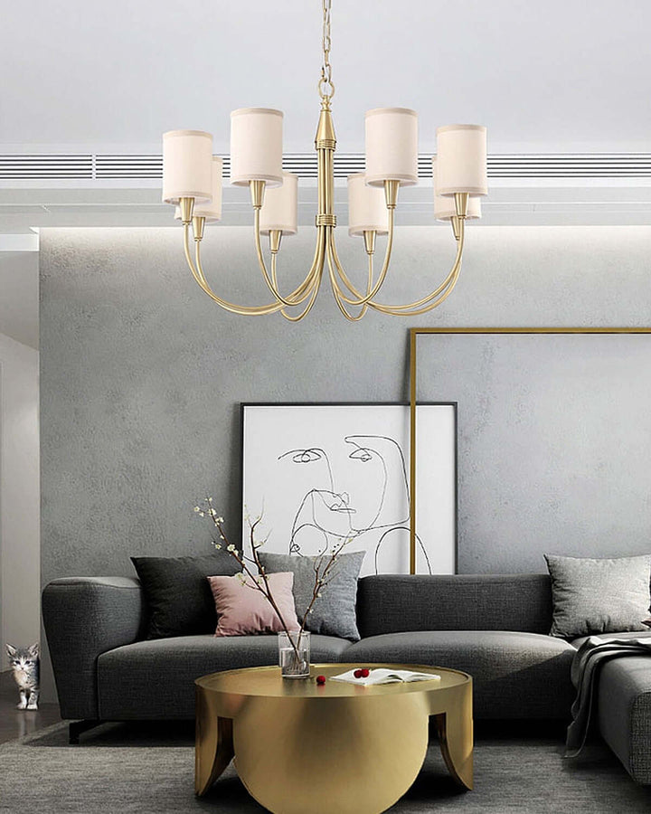 Jovarna Chandelier – Medieval Vintage Brass Fabric Chandelier