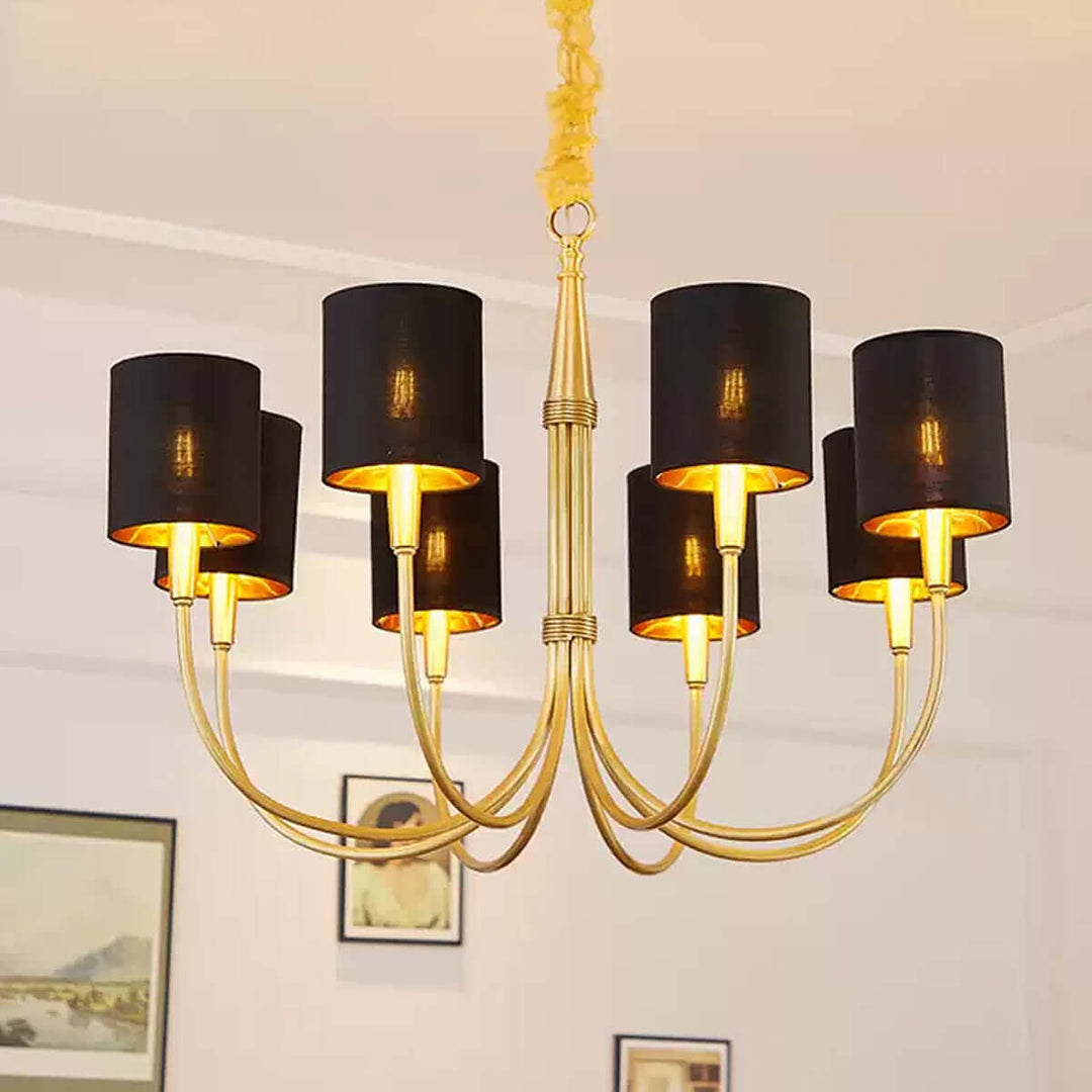 Jovarna Chandelier – Medieval Vintage Brass Fabric Chandelier