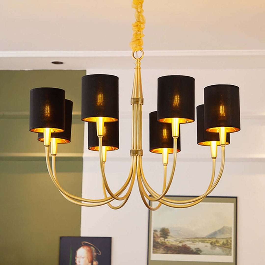 Jovarna Chandelier – Medieval Vintage Brass Fabric Chandelier