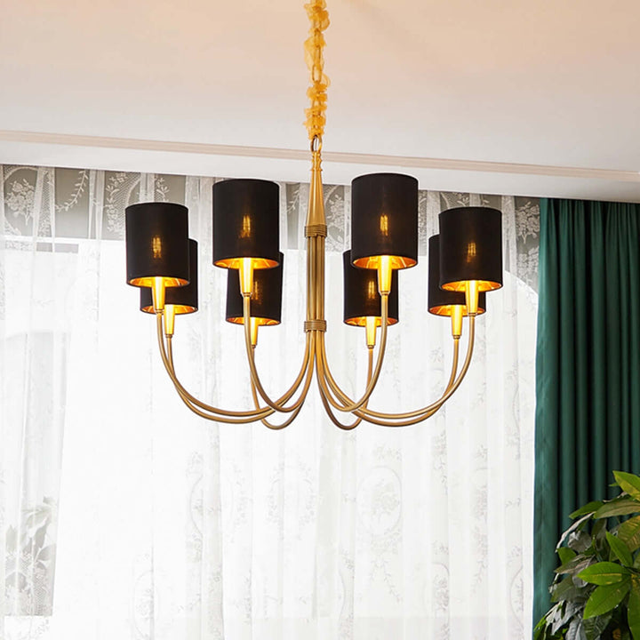 Jovarna Chandelier – Medieval Vintage Brass Fabric Chandelier