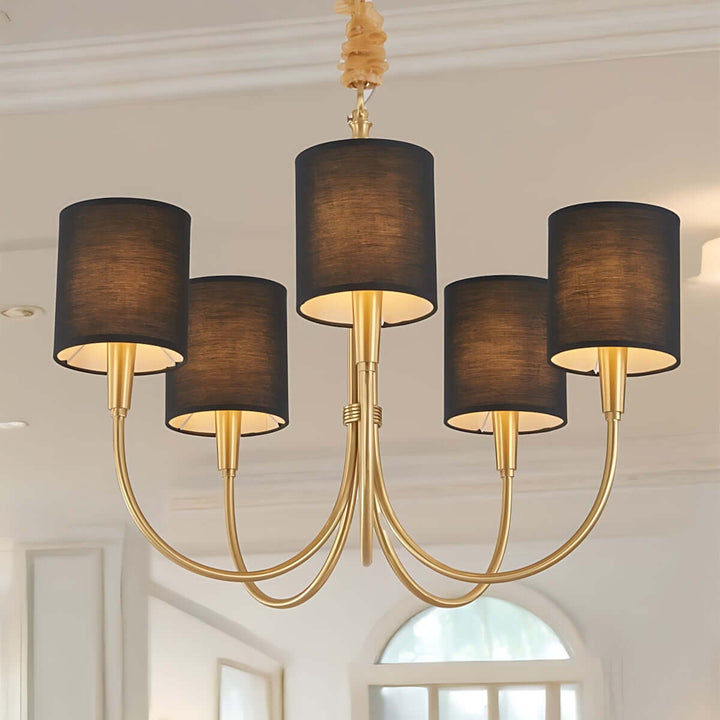 Jovarna Chandelier – Medieval Vintage Brass Fabric Chandelier