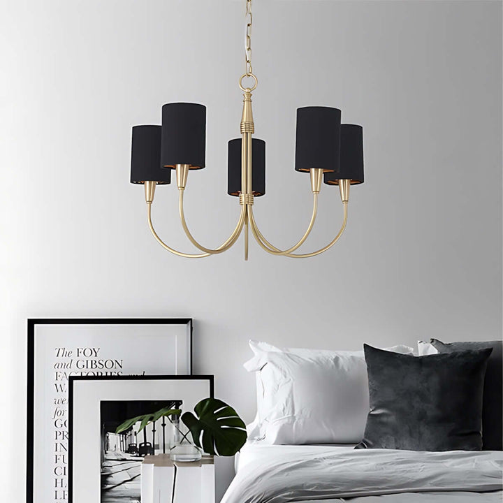 Jovarna Chandelier – Medieval Vintage Brass Fabric Chandelier