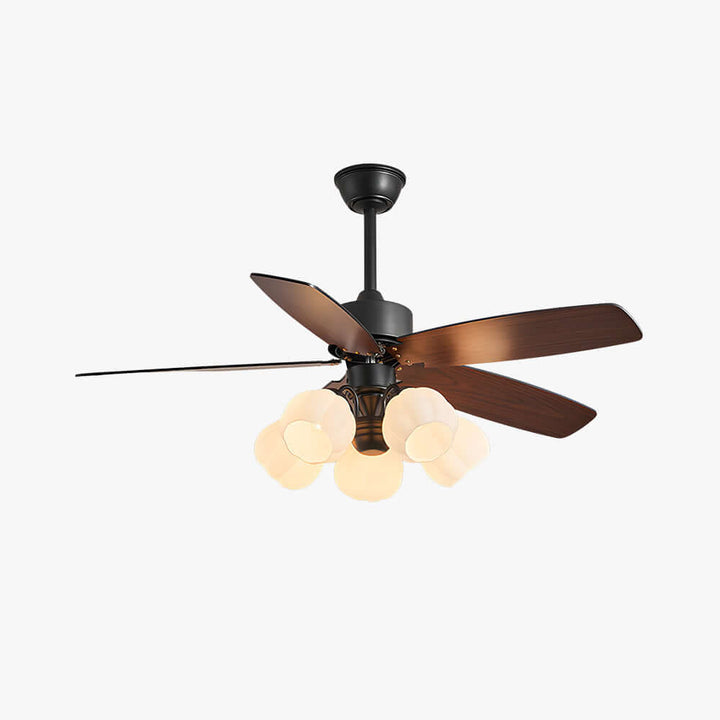 Juvora Ceiling Fan Light A | Modern Glass Living Room