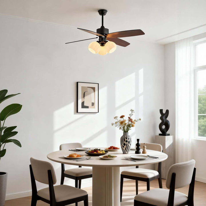 Juvora Ceiling Fan Light A | Modern Glass Living Room
