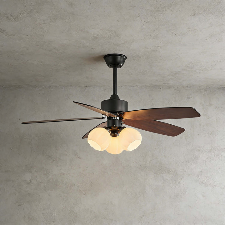 Juvora Ceiling Fan Light A | Modern Glass Living Room