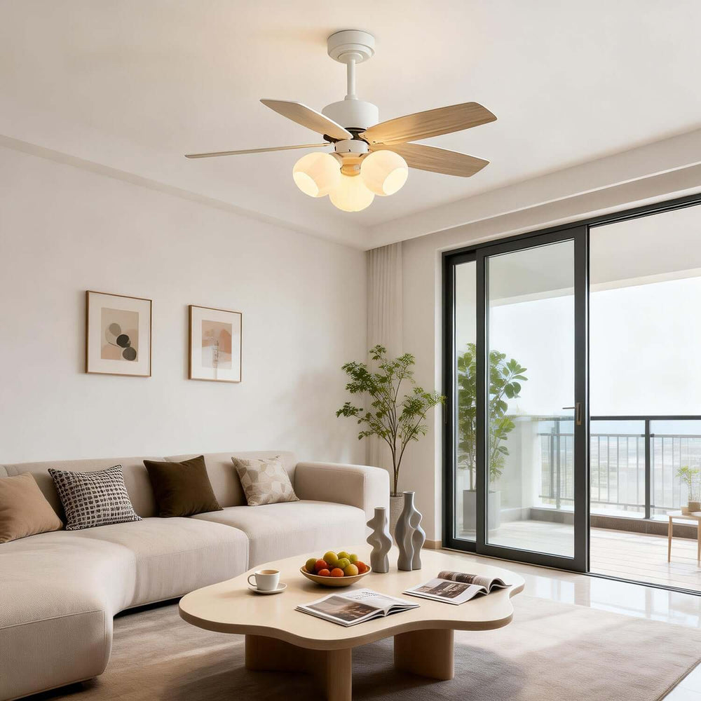 Juvora Ceiling Fan Light B | Modern Glass Living Room