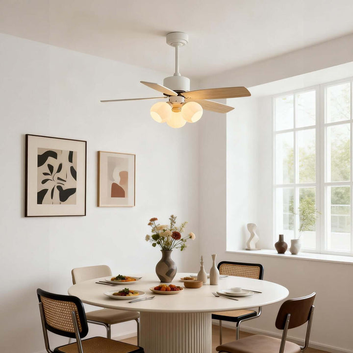 Juvora Ceiling Fan Light B | Modern Glass Living Room